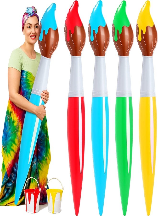 VercanMonth 4 Pcs Paint Party Decorations 43.3 Inch Giant Inflatable Paint Brushes Balloons Art Painting Decor Large Blow up Paintbrushes Set for Birthday Party Favor, 4 Color - Image 1